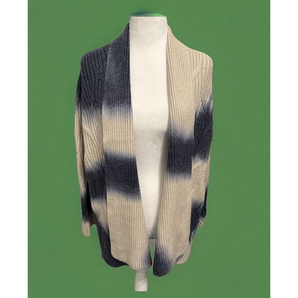 Purejill Sweaters - Purejill Striped Cardigan Navy Cream Sz S Long Sleeve Oversized Cotten Poly EUC